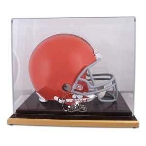  Browns Wood Base Helmet Logo Display Case Sports Collectibles
