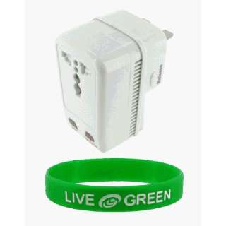   Travel Charger Adapter with Built in USB Charger   White Electronics