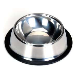   Steel Dish Bowl w/ Rubber Ring for Pet Dog Cat   4#