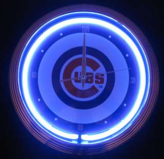 CHICAGO CUBS NEON WALL CLOCK  