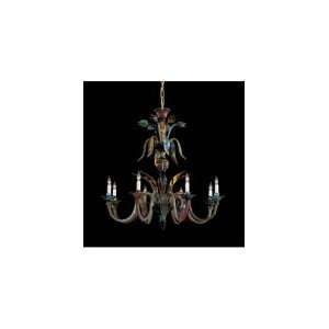   C7056 8 Camer 8 Light Single Tier Chandelier with Camer Glass glass