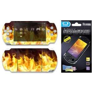   PSP 2000 Slim Skin Decal Sticker plus Screen Protector   Furious Fire