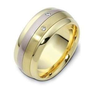   Two Tone 18 Karat Gold Diamond SPINNING Wedding Band Ring   7.25