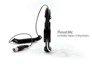 Throat Mic Set for Walkie Talkies/2 Way Radios Mil Spec  