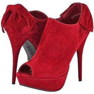 Bamboo Colada 52 Red Faux Suede Women Ankle Boots