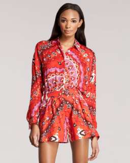 Centrino Print Blouse & Pleated Shorts