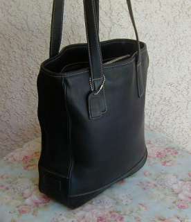 Black Leather COACH Hamptons Lunch Tote Bag~Purse NICE  