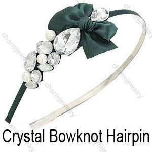   Style Crystal Ribbon Bowknot Hairpin Hair bands Headband HOT  