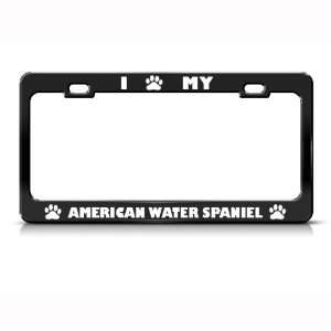  American Water Spaniel Dog Dogs Metal license plate frame 