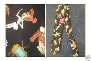 Flintstones Fred Barney Wilma Bam Bam cotton fabric tie  
