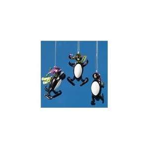  Club Pack of 12 Glass Penguin Skiing and Skating Christmas 