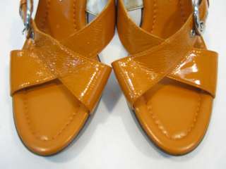 BANDOLINO Orange Leather Sandals Slides Heels Pumps 7M  