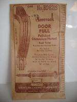 Vintage 50s CHROME RED lines Cabinet DOOR PULLS HANDLES Drawer 