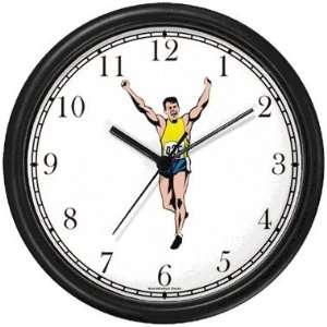   Track & Field Wall Clock by WatchBuddy Timepieces (Hunter Green Frame