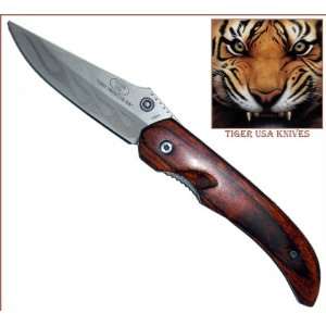  Micro Tiger USA Action Assisted Folding Knife Silver Blade 
