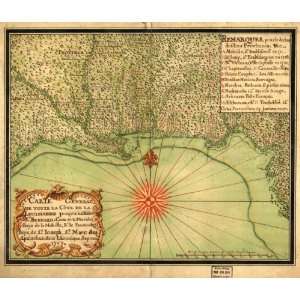  1747 Map of Gulf Coast (US) Maps Manuscript Early works 
