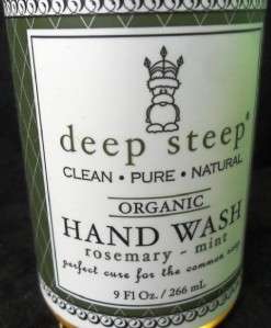 DEEP STEEP ROSEMARY MINT ORGANIC HAND WASH 9 FLoz SOAP  
