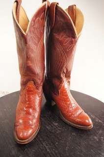 Laredo Vintage Brown Faux Snake 7.5 B Womens Western Boots  