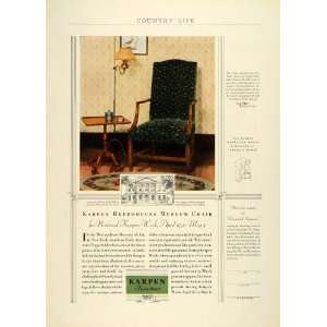  1931 Ad Karpen Furniture Early American Chippendale Chair 
