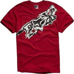  Fox Racing Blackened T Shirt   X Large/Red Automotive
