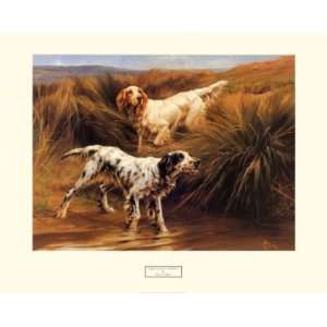  English Setters in a Marshland by Thomas Blinks 30x24 