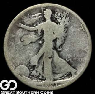 1921 D Walking Liberty Half Dollar ** RARE KEY DATE WALKER  