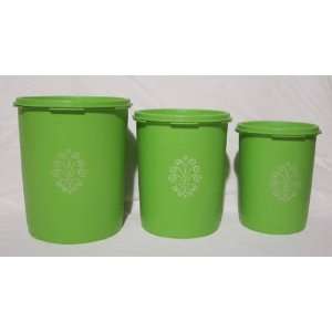 Vintage Tupperware  Lime/ Apple Green  Servalier Storage Canisters 