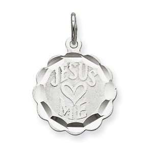  Sterling Silver Jesus Loves Me Disc Charm Jewelry