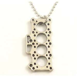    Engine Block Alloy Pendant with 24 Alloy Ball Chain Jewelry