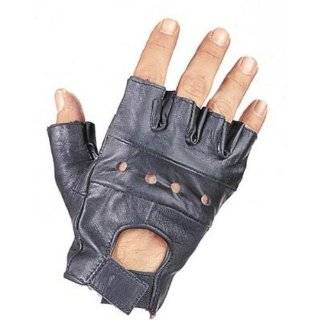 Classic Leather Fingerless Gloves W/ Velcro Tab (L)