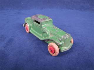 Vintage Slush Mold Cast 4 1/4 Green Coupe Rubber Tires  