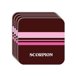   Name Gift   SCORPION Set of 4 Mini Mousepad Coasters (pink design