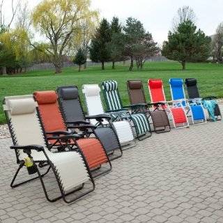   Beige Patio Recliner Folding Lounge Chair   2012 Patio, Lawn & Garden