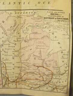 Eastern United States 1849 Map Niagara Falls Detroit Chicago Railroad 