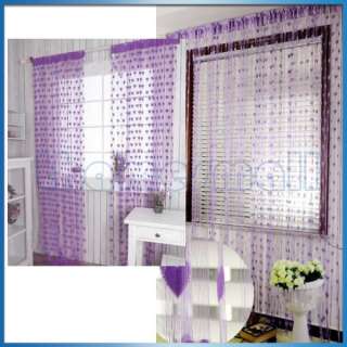 Heart Pattern Tassel String Door Curtain Door Hanging Romantic Purple 