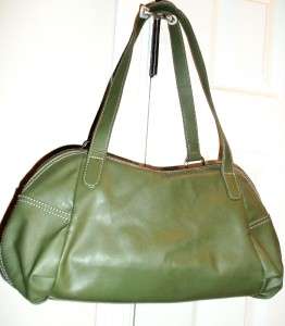 Nine West Lovely Green Handbag Faux Leather Mint Condition Double 