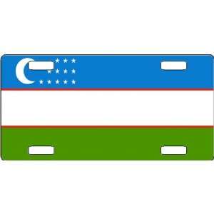 Uzbekistan Flag Vanity License Plate
