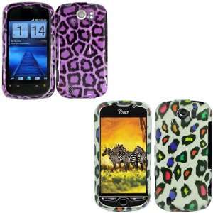  iFase Brand HTC My Touch 4G Slide Combo Purple Leopard 