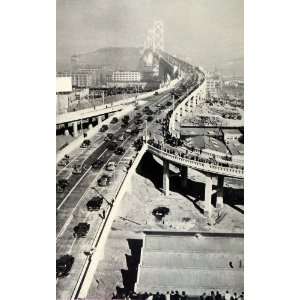  1937 Print California San Francisco   Oakland Bay Bridge City 