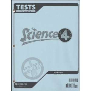  Science 4 Test Answer Key (9781591666721) BJU Press 