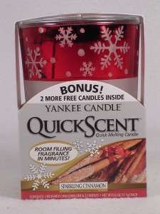 Yankee Candle Quick Scent Set Sparkling Cinnamon Candle Holder + 3 
