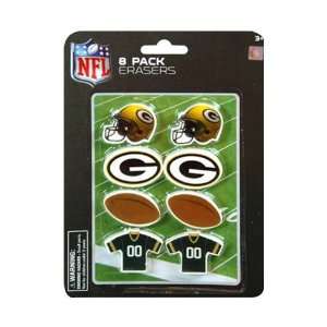  NFL Packers 8pk Shaped Erasers on Blister Card Office 
