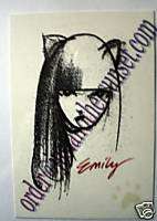 Emily the Strange Print Postcard Pencil Sketch Goth Emo  