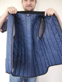 Vintage 1970s  Warm Puffy Navy Blue Quilted Utility WORK Mens 