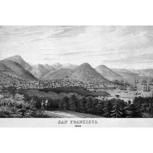  Hills of San Francisco in 1851 16X24 Canvas Giclee