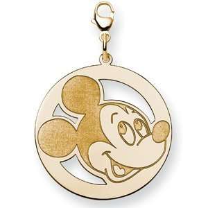   Mickey Charm 1in   Gold Plated/Gold Plated Sterling Silver Jewelry