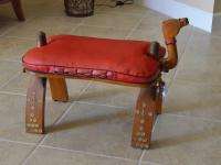 Vintage Camel Saddle Foot Stool and Seat Ottoman  