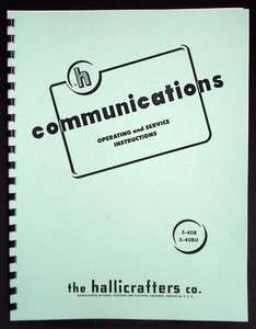 Hallicrafters S 40B S 40BU Communications Receiver Manual  