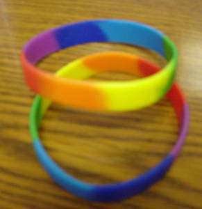 Rainbow Silicone Wrist Band Bracelet   Buy 1 Get 1 FREE  
