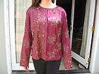 WOMENS BEADED JACKET CHICOS SZ 3 NEW WITH TAGS FUSCHIA/GOLD/METALLICS